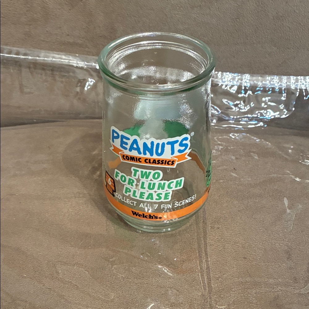 Welch’s Vintage Peanuts Comic Classics , TWO FOR LUNCH PLEASE Glass Jar